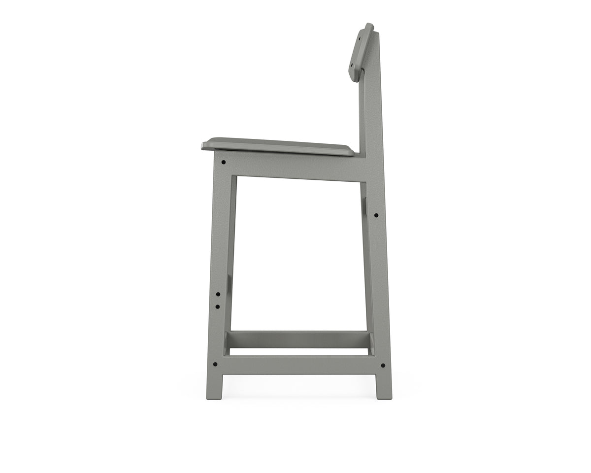 Angled view of the POLYWOOD Modern Studio Urban Bar Chair in Slate Grey (2)