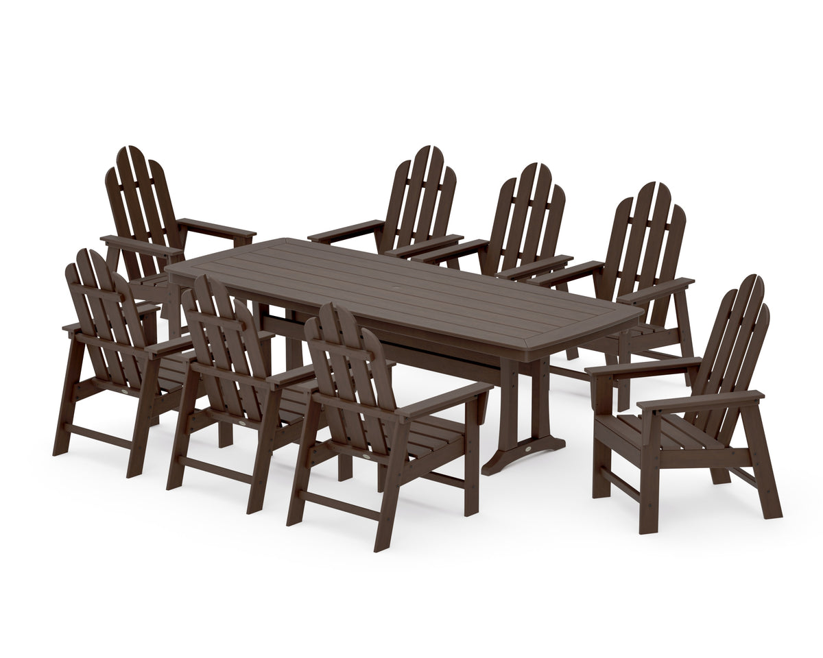 POLYWOOD Long Island 9-Piece Dining Set with Trestle Legs in Kona