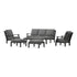 POLYWOOD Chinoiserie 6-Piece Lounge Sofa Set in Black