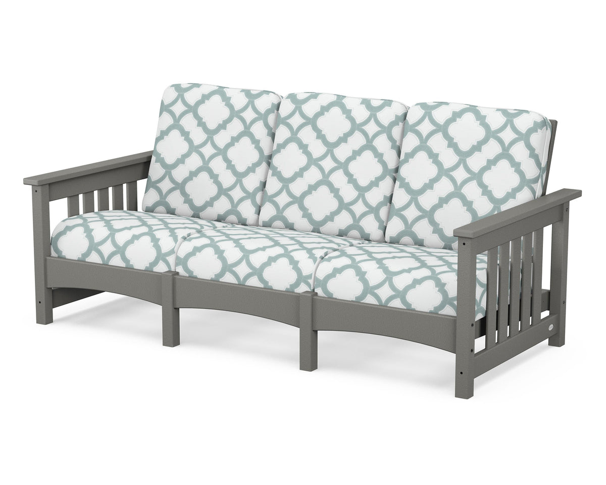 POLYWOOD Club Mission Sofa in Slate Grey / Trellis Glacier Spa