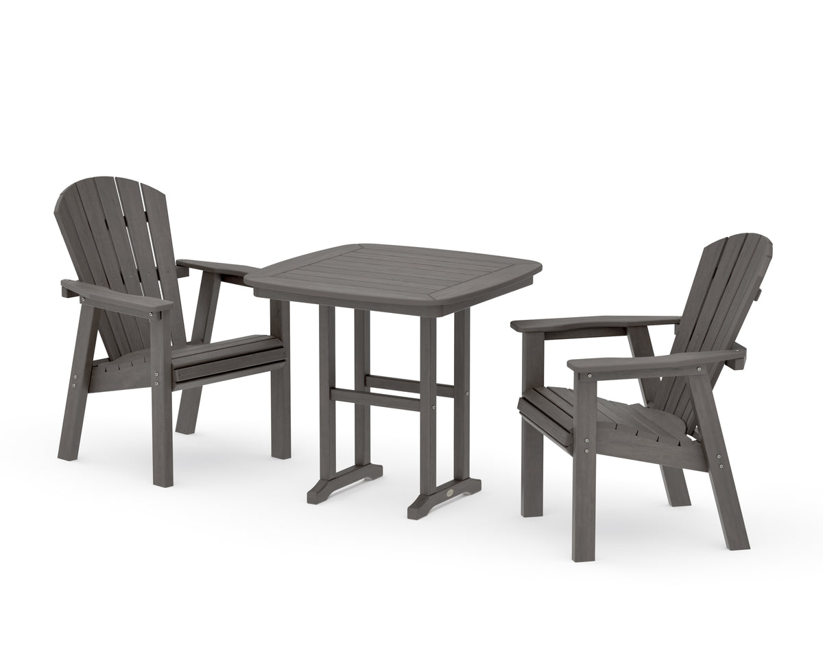 POLYWOOD Seashell 3-Piece Dining Set in Driftwood