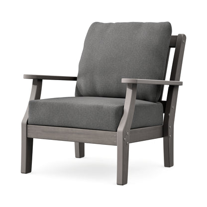 POLYWOOD Chinoiserie Deep Seating Chair in Driftwood / Ash Charcoal