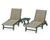 POLYWOOD 3-Piece Coastal Woven Chaise with Wheels Lounge Set in Green / Dune Grass