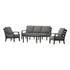 POLYWOOD Savannah 4-Piece Deep Seating Set with Sofa in Black