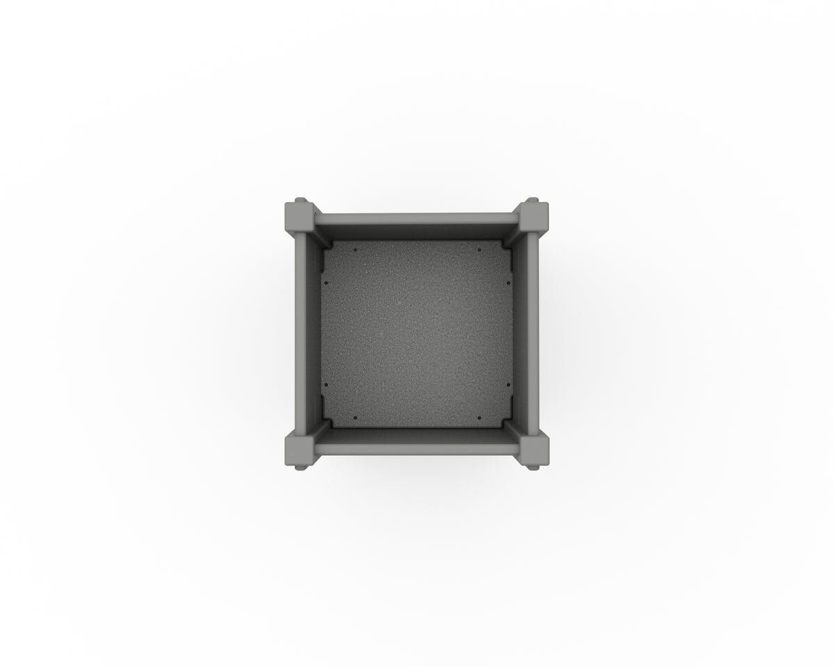 Alternate view of the POLYWOOD Vineyard Tapered Square Short Planter Box in Slate Grey