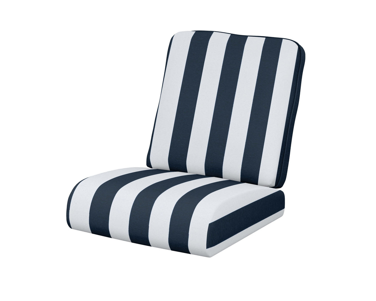 POLYWOOD Club Seat/Back Cushion in Cabana Stripe Marine Indigo