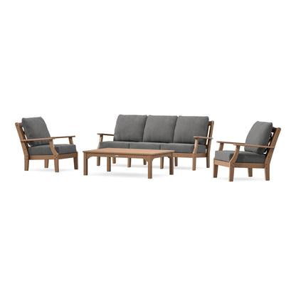 POLYWOOD Chinoiserie 4-Piece Deep Seating Set with Sofa in Teak