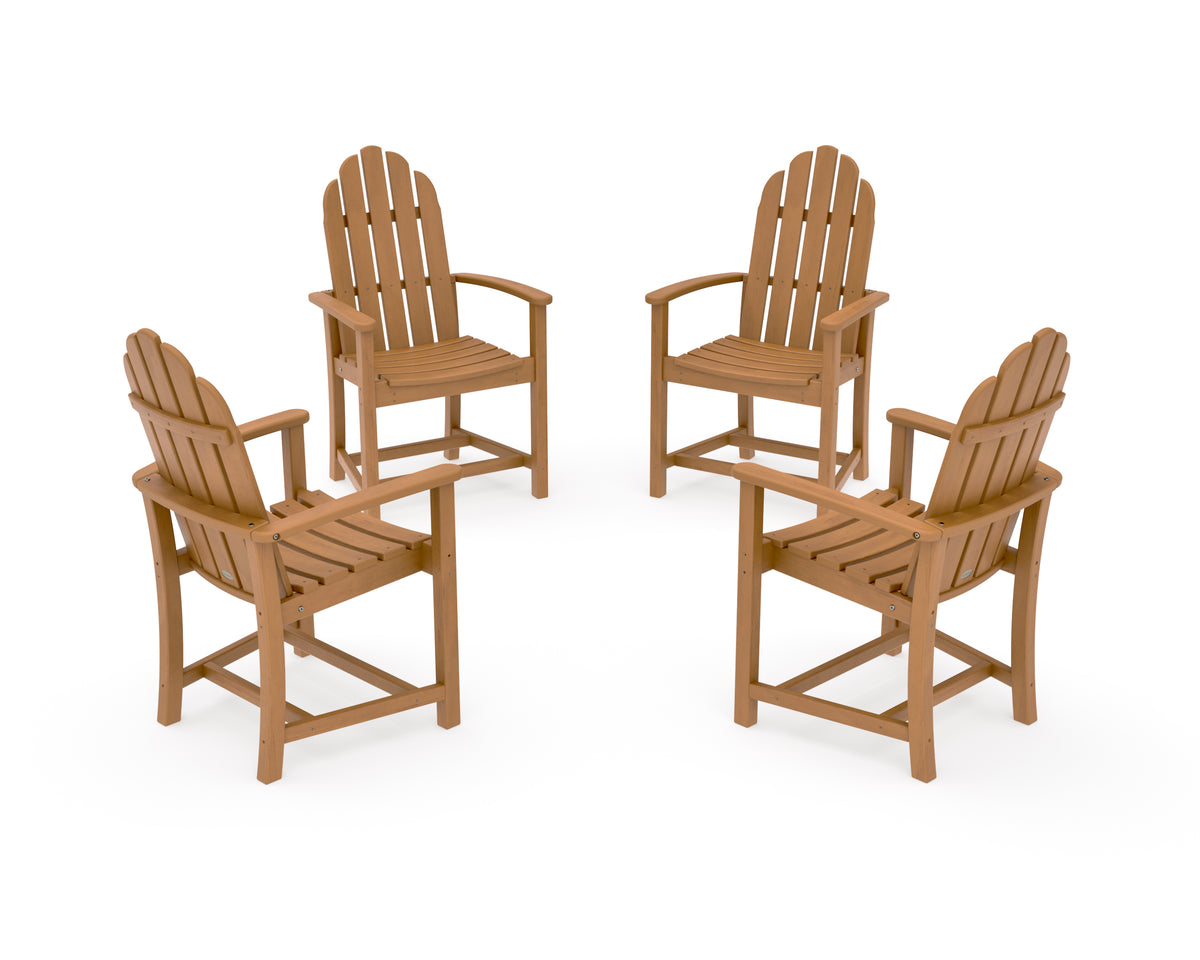 POLYWOOD Classic 4-Piece Upright Adirondack Conversation Set in Natural