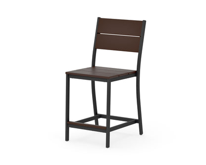 POLYWOOD Main Street Counter Side Chair in Black / Mahogany