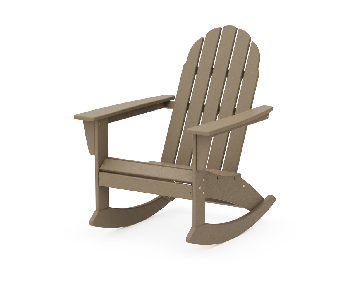 POLYWOOD Vineyard Adirondack Rocking Chair in Vintage Sahara