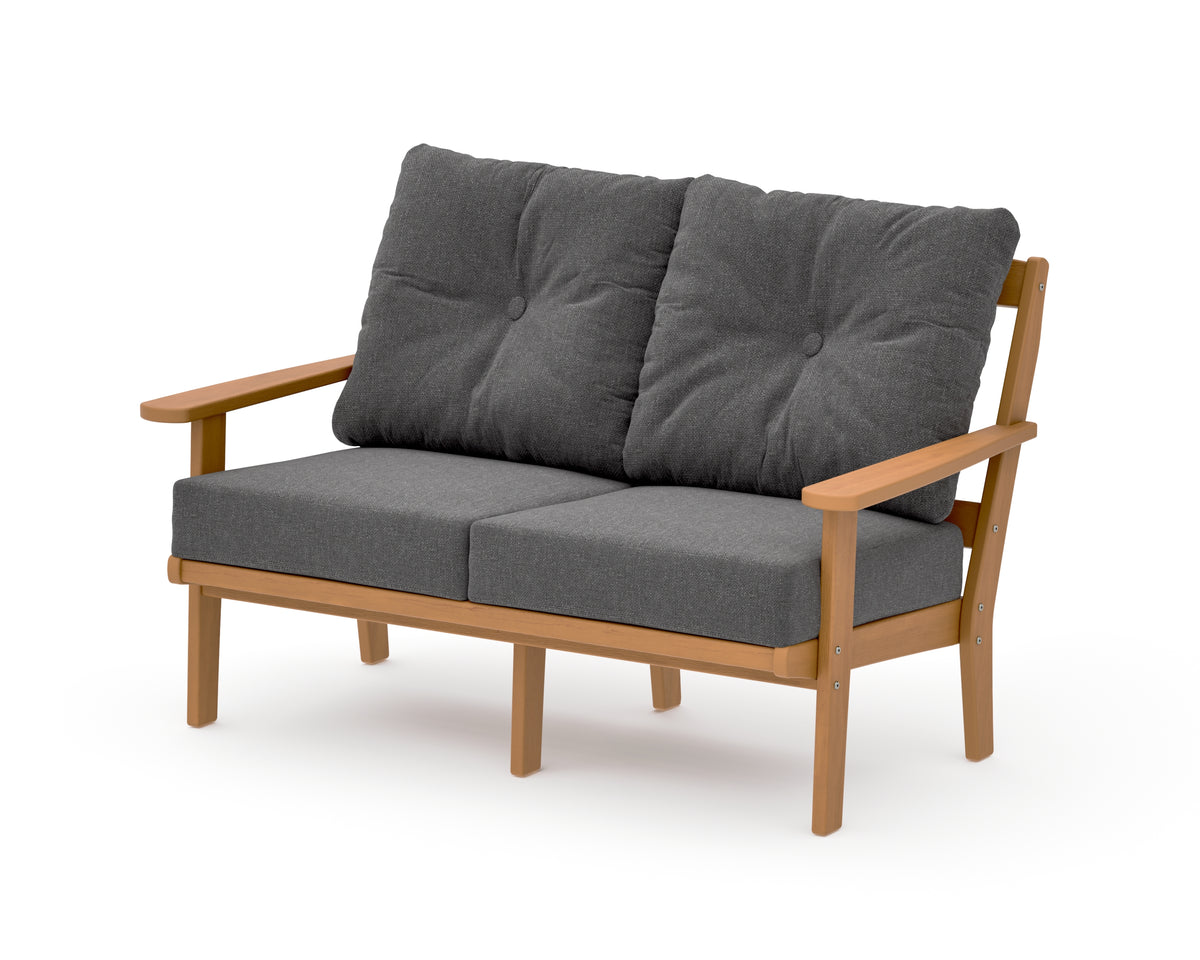 POLYWOOD Mission Deep Seating Loveseat in Natural / Ash Charcoal