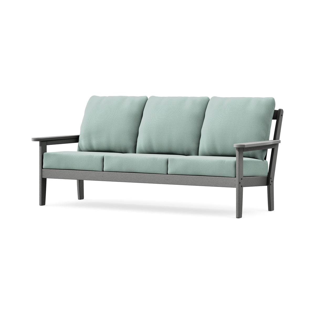 POLYWOOD Cottage Deep Seating Sofa in Slate Grey / Spa