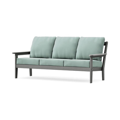 POLYWOOD Cottage Deep Seating Sofa in Slate Grey / Spa