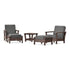 POLYWOOD Harbour 5-Piece Deep Seating Chair Set in Mahogany