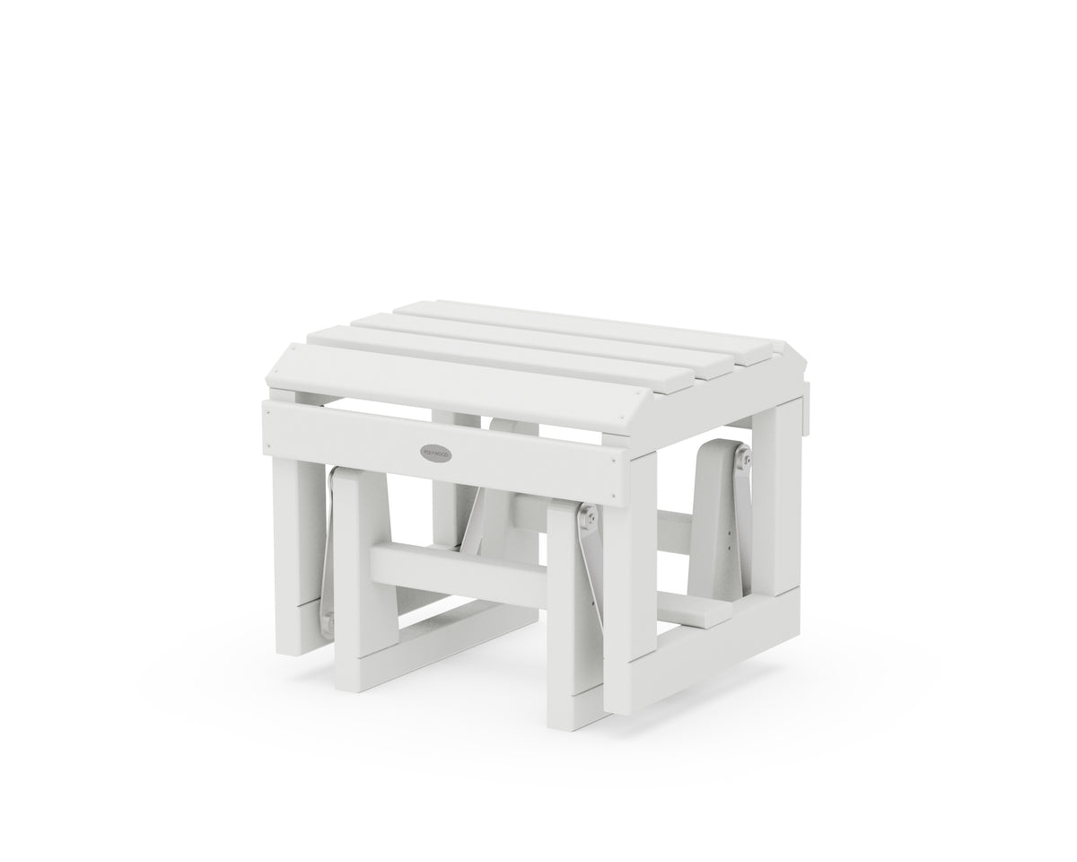 POLYWOOD Classic Adirondack Glider Ottoman in White