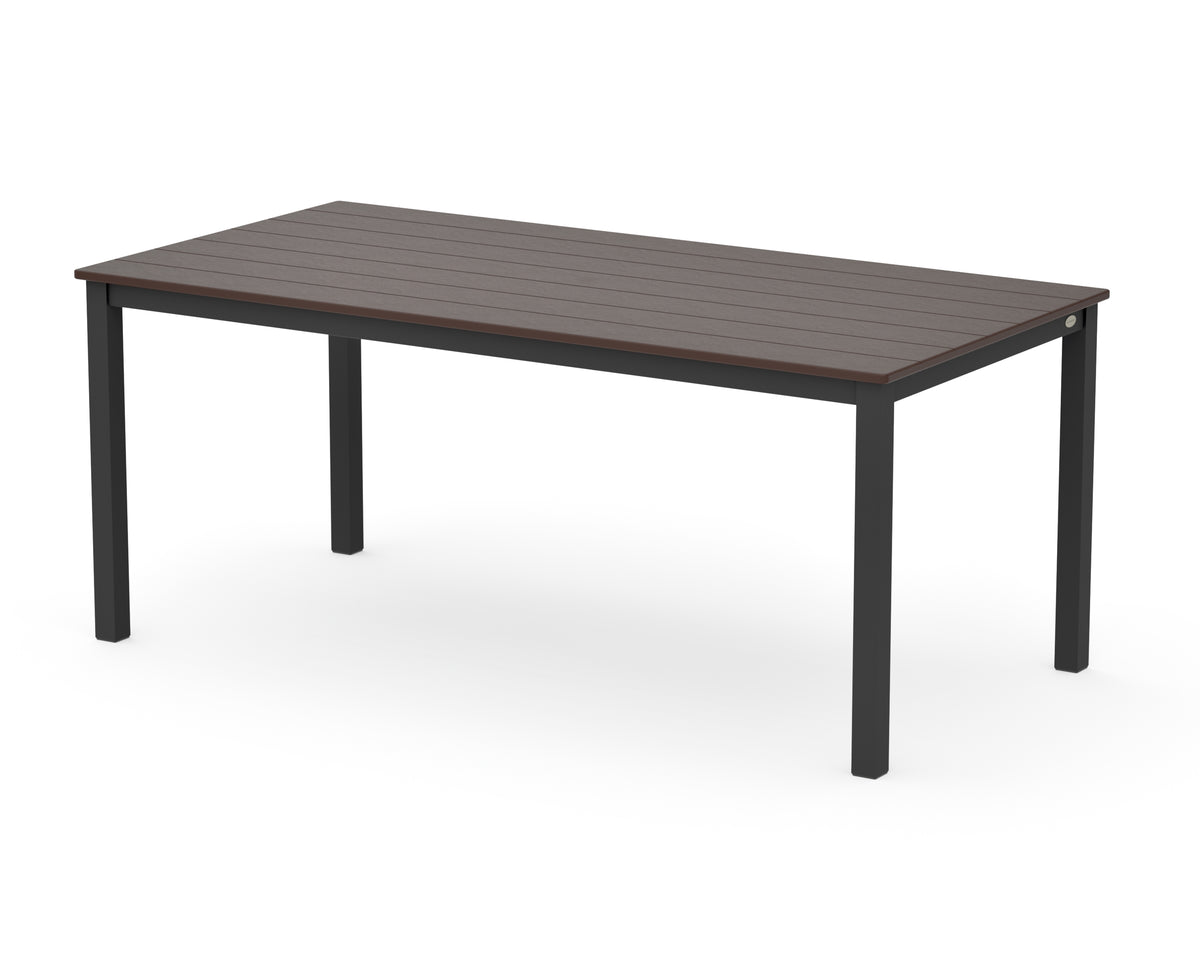 POLYWOOD Main Street 36" x 72" Dining Table in Black / Mahogany