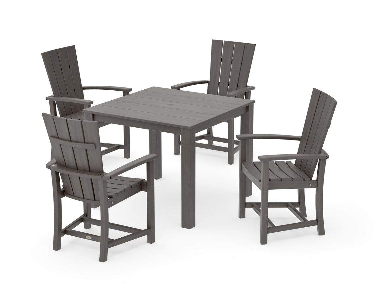POLYWOOD Quattro 5-Piece Parsons Dining Set in Driftwood