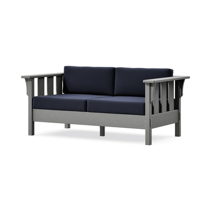 POLYWOOD Acadia Deep Seating Loveseat in Slate Grey / Navy
