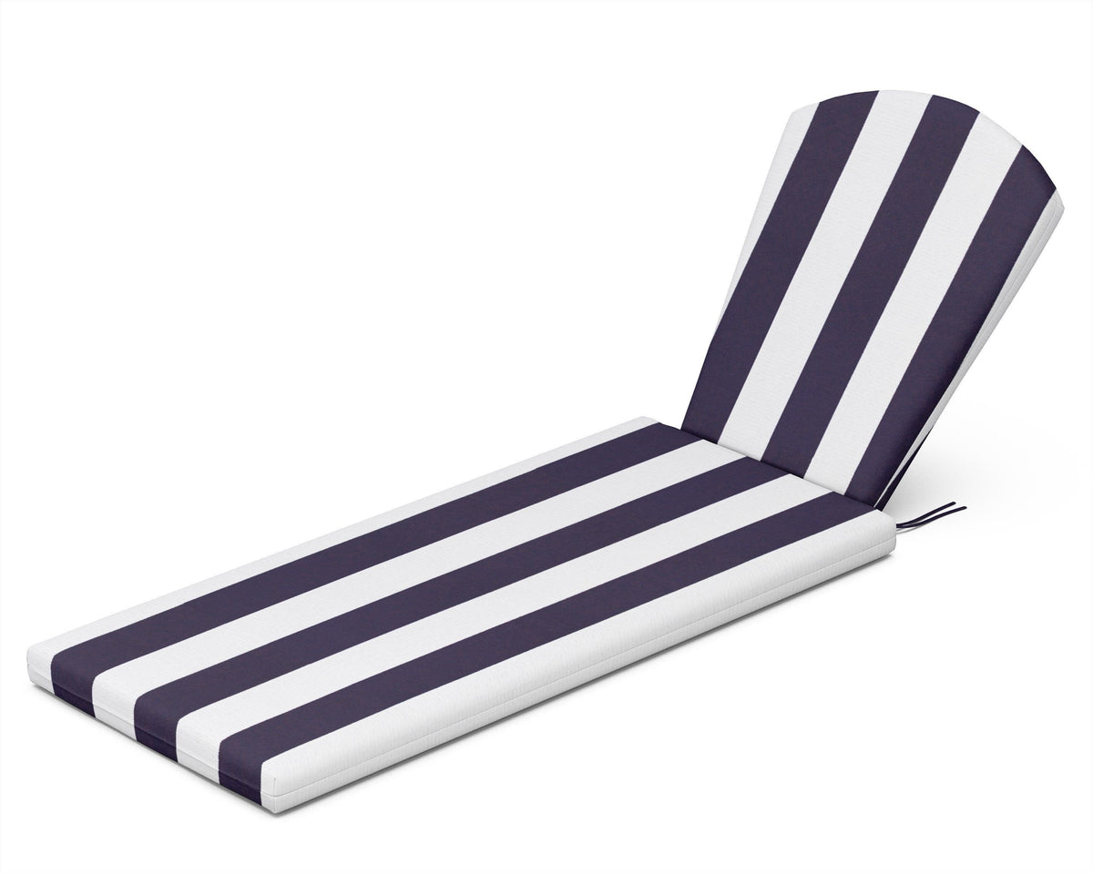 POLYWOOD Chaise Cushion in Cabana Stripe Navy