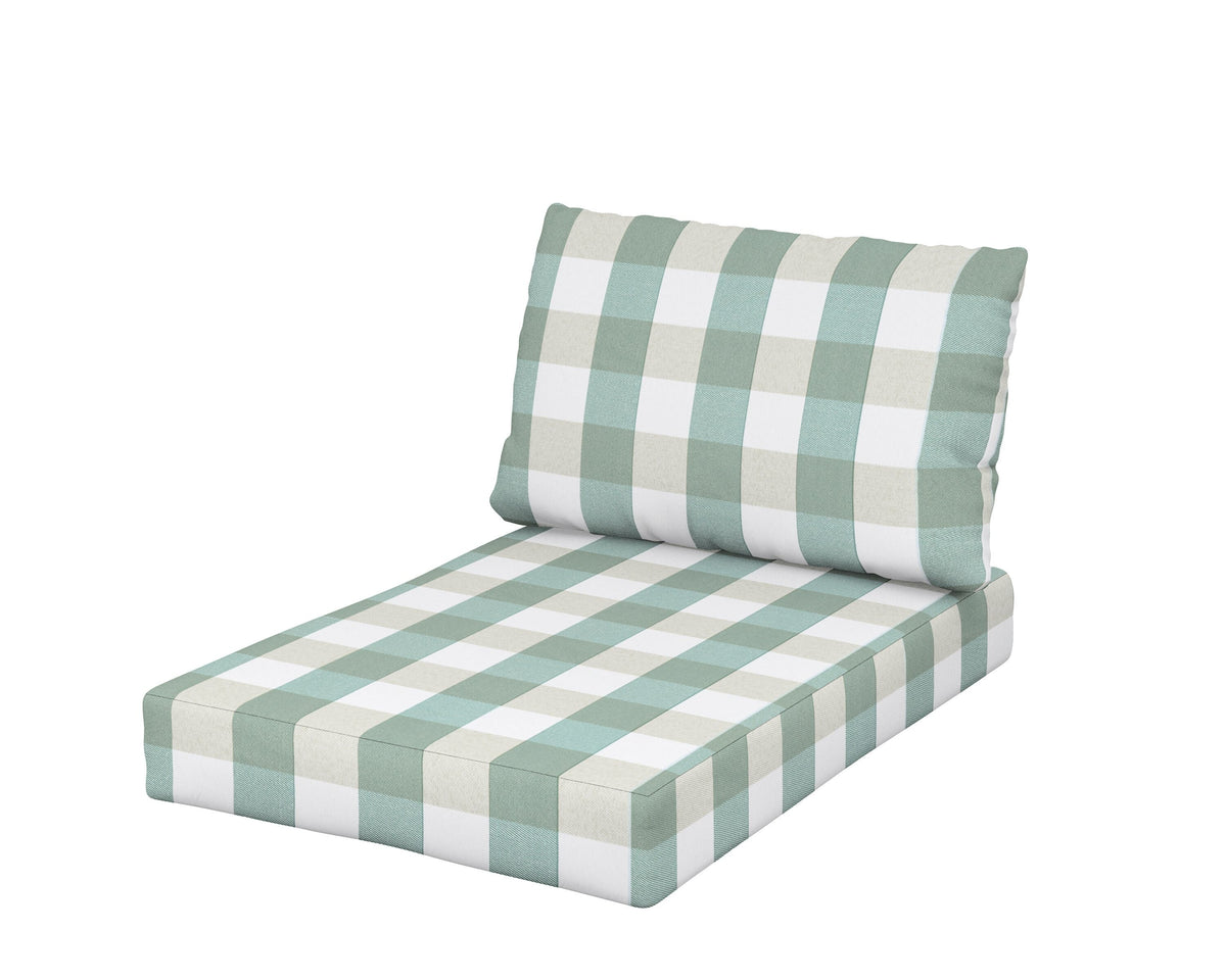 POLYWOOD Daybed Swing Seat/Back Cushion in Buffalo Plaid Glacier Spa