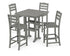 POLYWOOD La Casa Café 5-Piece Farmhouse Trestle Bar Set in Slate Grey