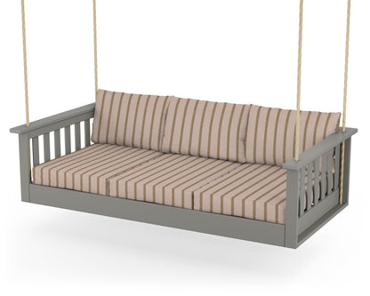POLYWOOD Vineyard Daybed Swing in Slate Grey / Unwind Cameo