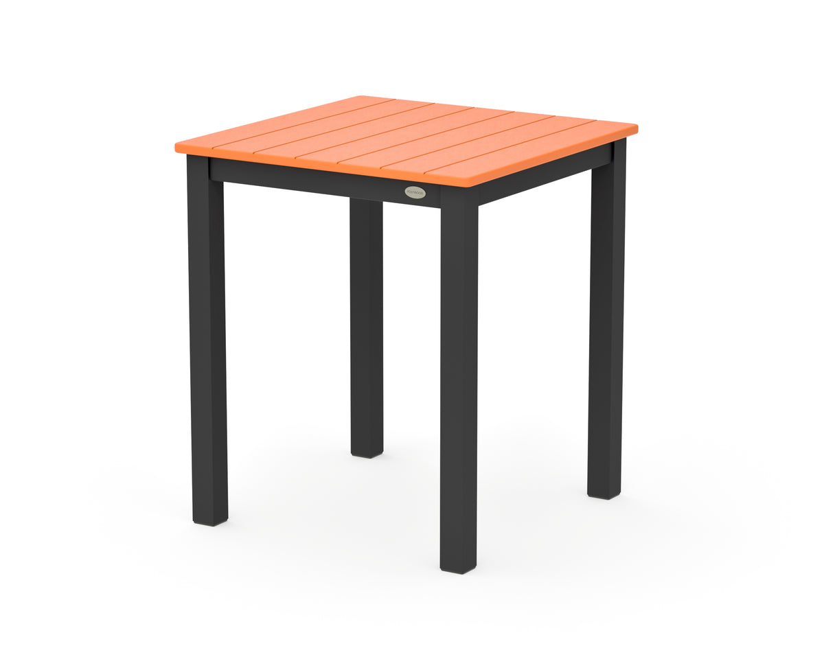 POLYWOOD Main Street 26 x 26 Dining Table in Black / Tangerine