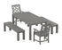 POLYWOOD Chinoiserie 5-Piece Parsons Dining Set with Benches in Slate Grey