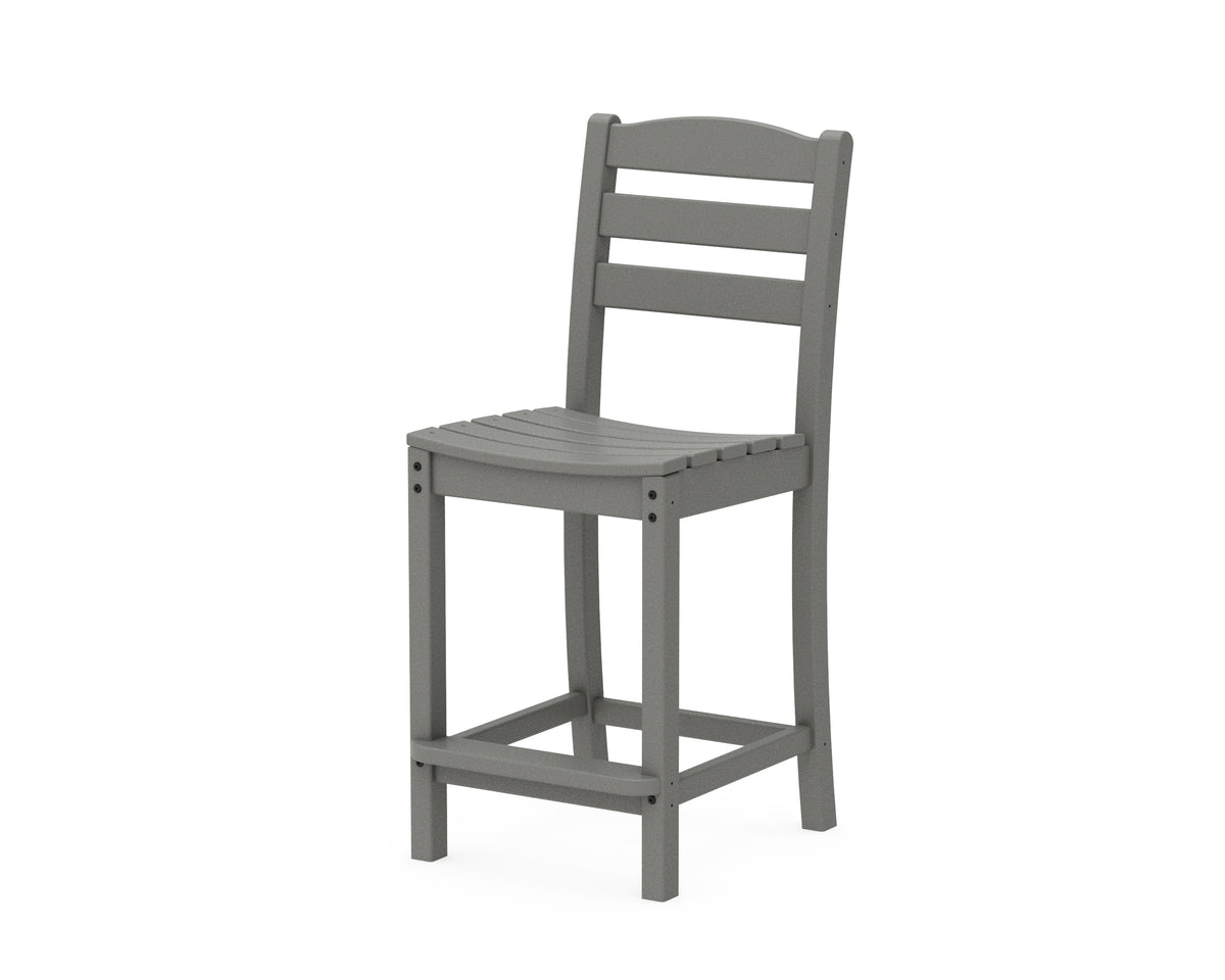 POLYWOOD La Casa Café Counter Side Chair in Slate Grey