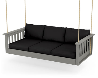 POLYWOOD Vineyard Daybed Swing in Slate Grey / Canvas Black