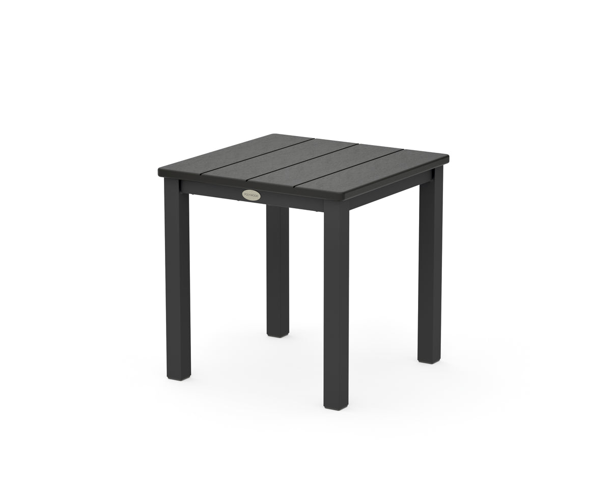 POLYWOOD Main Street 18" Side Table in Black / Black