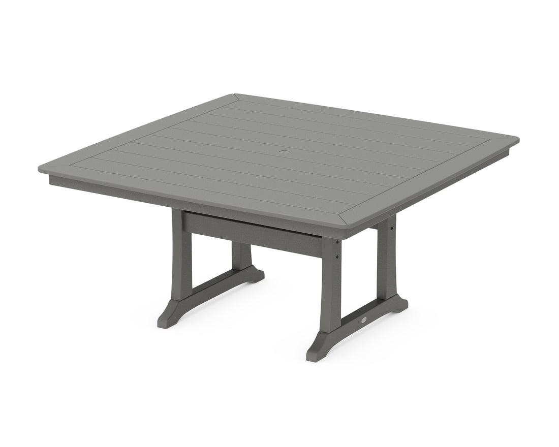 POLYWOOD Nautical Trestle 59" Dining Table in Slate Grey