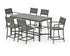 POLYWOOD Main Street 7-Piece Counter Set in Bronze / Slate Grey