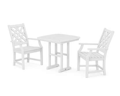 POLYWOOD Wovendale 3-Piece Dining Set in White