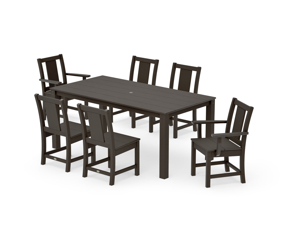 POLYWOOD Prairie 7-Piece Parsons Dining Set in Vintage Coffee
