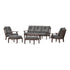 POLYWOOD Oxford 6-Piece Lounge Sofa Set in Mahogany
