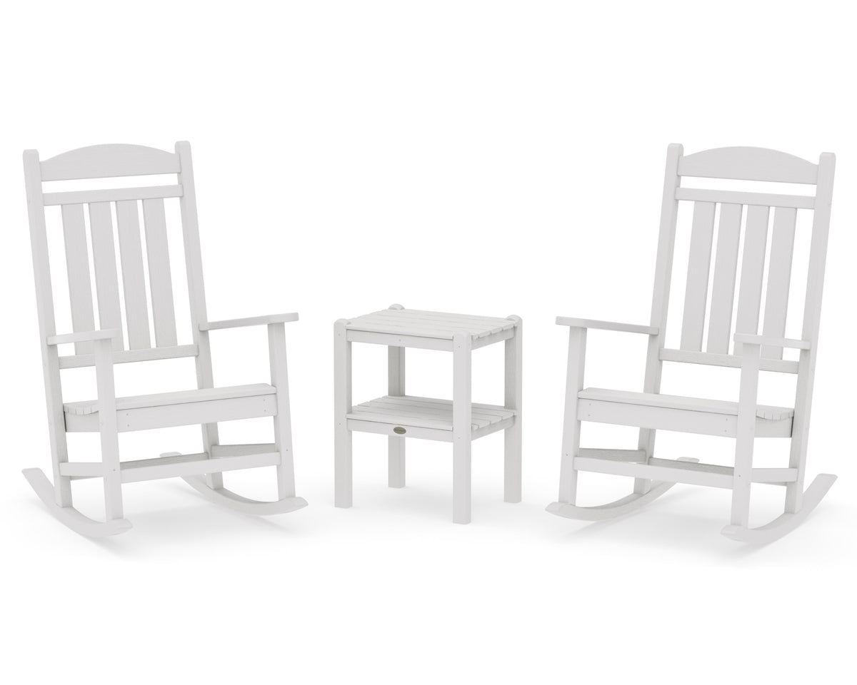 POLYWOOD Presidential 3-Piece Rocker Set in Vintage White