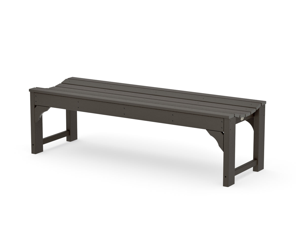 POLYWOOD Traditional Garden 60" Backless Bench in Vintage Coffee