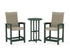 POLYWOOD Coastal Woven High-Back 3-Piece Farmhouse Counter Set in Green / Dune Grass