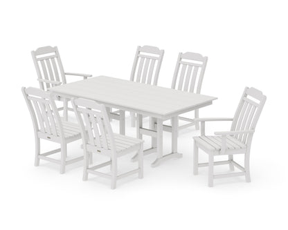 POLYWOOD Cottage 7-Piece Farmhouse Dining Set in Vintage White