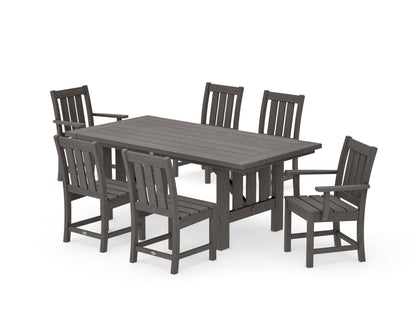 POLYWOOD Oxford 7-Piece Dining Set with Mission Table in Driftwood