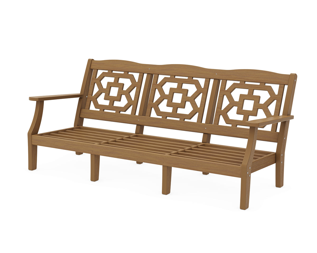 POLYWOOD Chinoiserie Deep Seating Sofa Frame in Natural