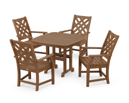 POLYWOOD Wovendale 5-Piece Dining Set in Teak