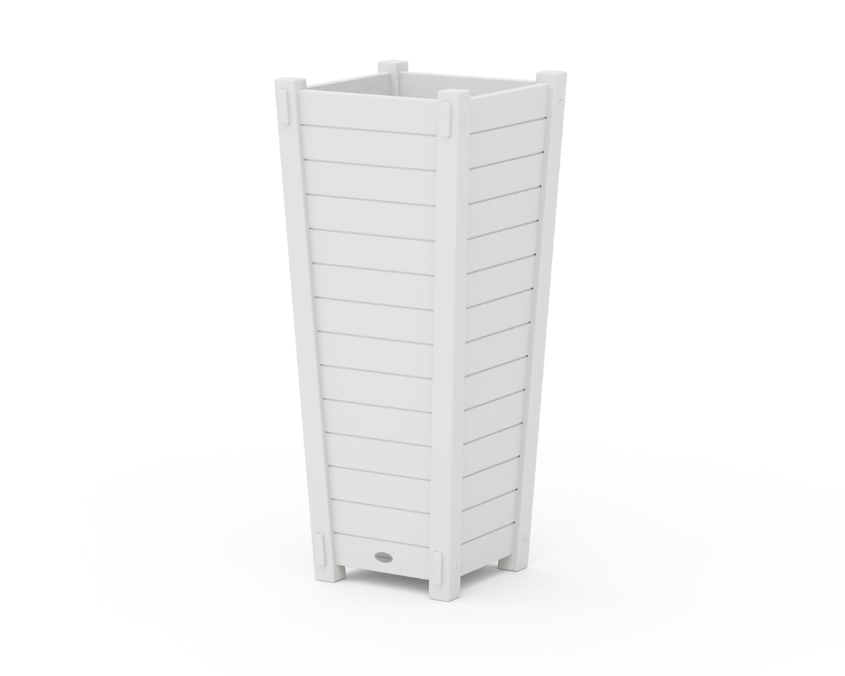 POLYWOOD Nautical Tapered Square Tall Planter Box in White