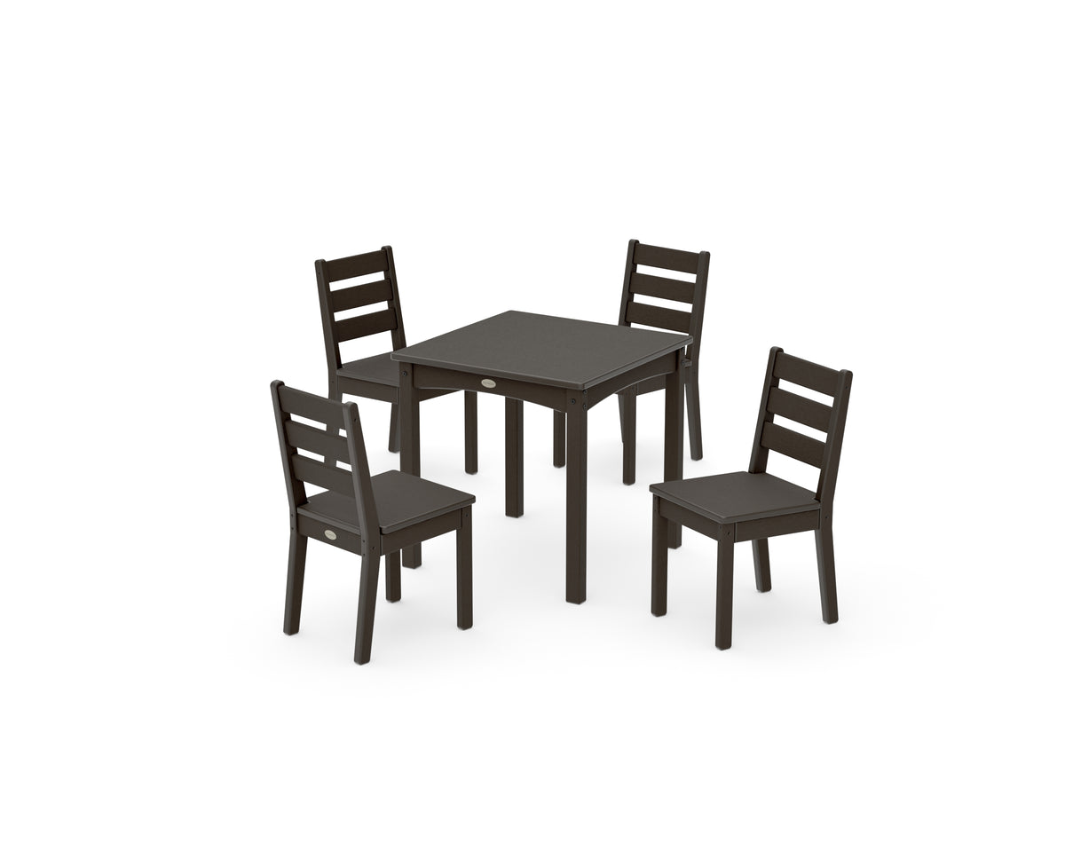 POLYWOOD Lakeside Kids 5-Piece Dining Set in Vintage Coffee