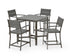 POLYWOOD Main Street 5-Piece Counter Set in Bronze / Slate Grey