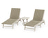POLYWOOD 3-Piece Coastal Woven Chaise Lounge Set in Sand / Dune Grass