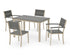 POLYWOOD Main Street 5-Piece Dining Set with Main Street 30 x 48 Dining Table in Sand / Slate Grey