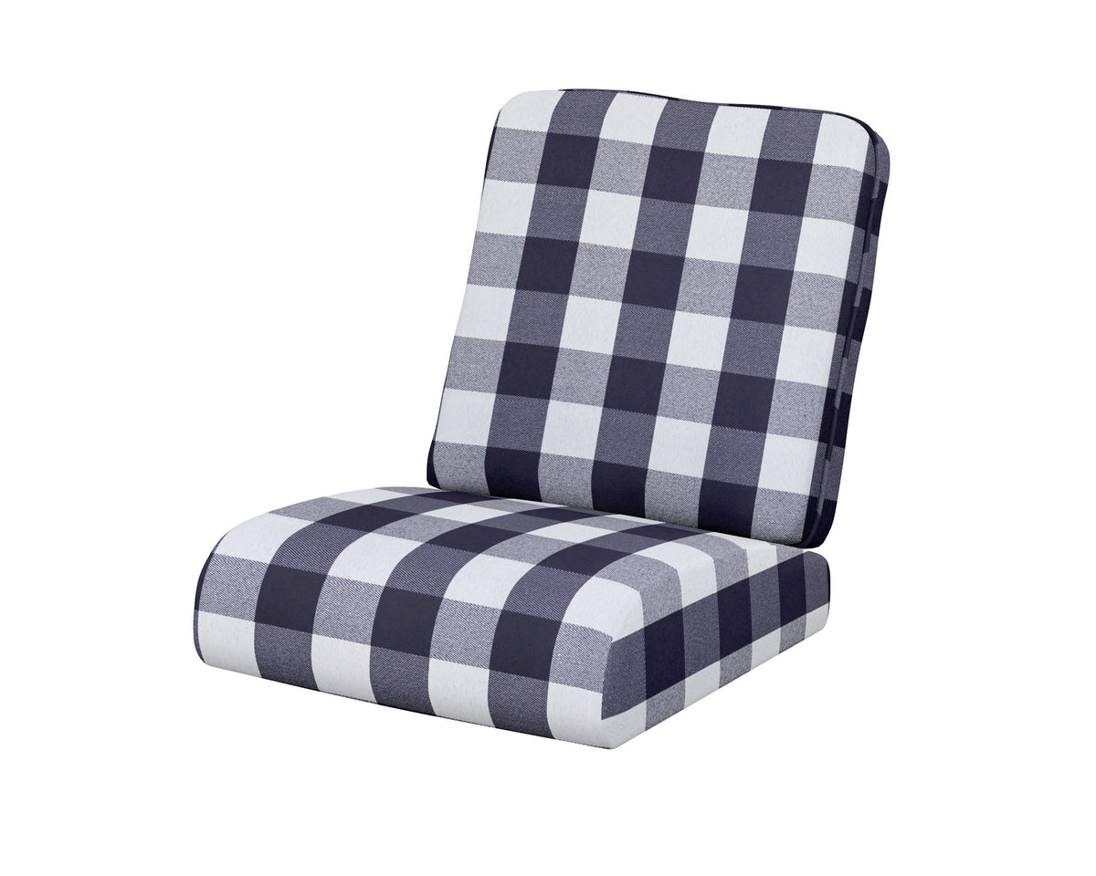 POLYWOOD Club Seat/Back Cushion in Buffalo Plaid Navy