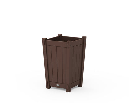POLYWOOD Vineyard Tapered Square Short Planter Box in Mahogany